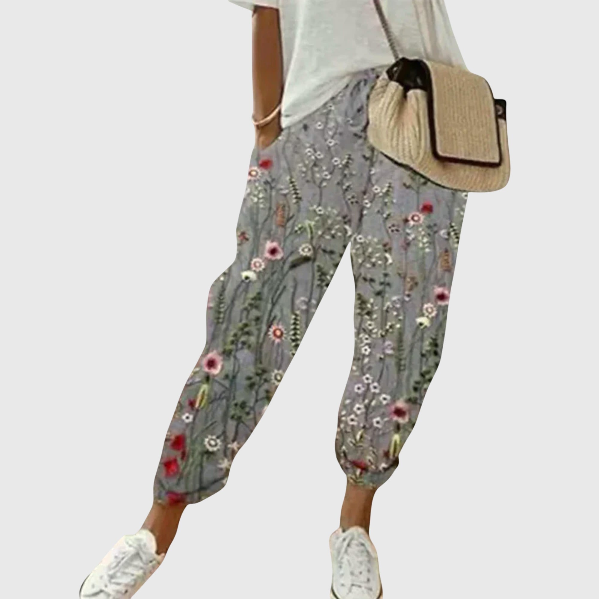Women's Comfortable Cotton Pants in Gray