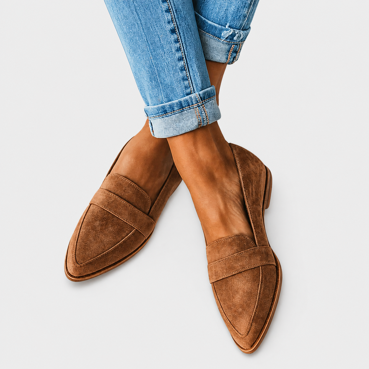 Women's Soft Suede Comfort Slippers in Khaki