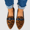 Women's Soft Suede Comfort Slippers in Leopard