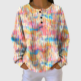 Vibrant Sweater Featuring Raindrop Design in Multicolored