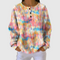 Vibrant Sweater Featuring Raindrop Design in Multicolored