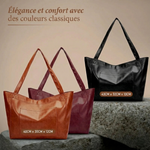 Aurora Vintage Leather Shoulder Bag in Wine / Black