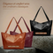 Aurora Vintage Leather Shoulder Bag in Wine / Black
