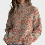 Ramona Artistic Print Turtleneck Sweater