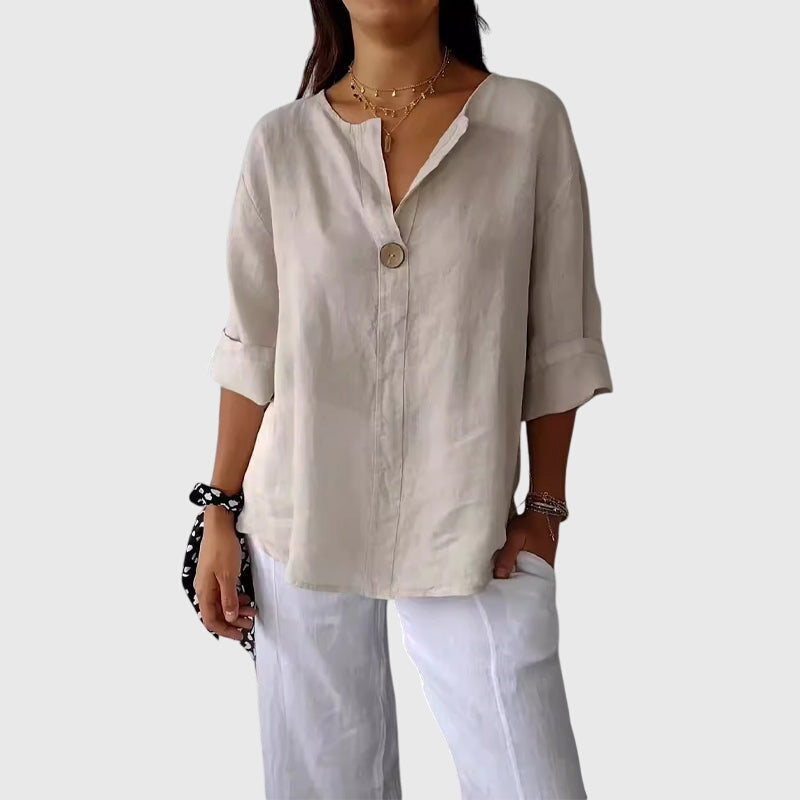 Women's Elegant Blouse – Sienna in Beige