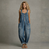 Women's Pocketed Denim Overalls