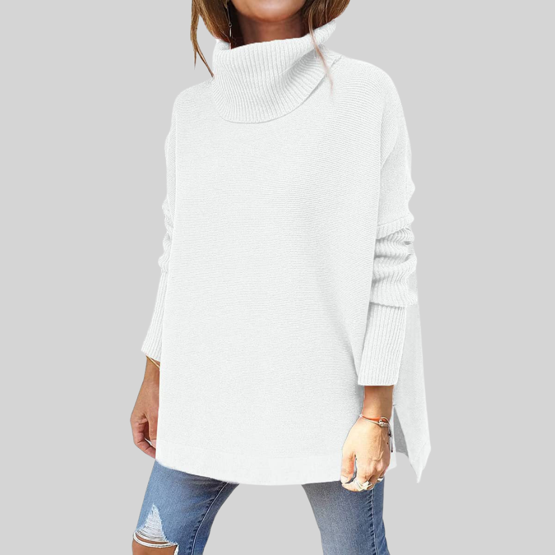 Almut Oversized Turtleneck Sweater in White