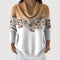 Women's Floral Turtleneck Sweater in Camel