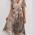 Women's Summer Dress With Belly Cover in Brown
