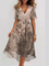 Women's Summer Dress With Belly Cover in Brown