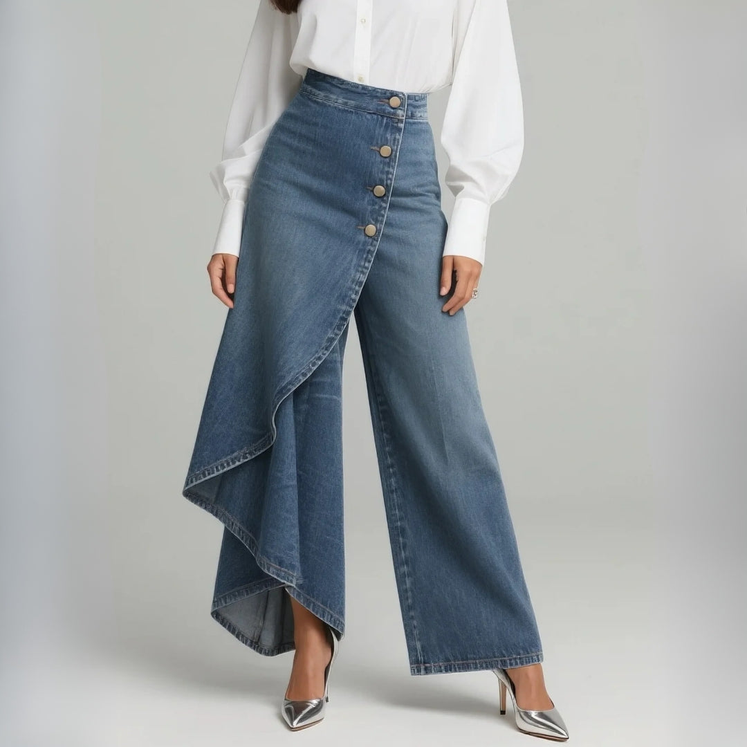 Women's Wrap-Style Denim Pants
