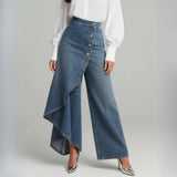 Women's Wrap-Style Denim Pants
