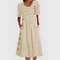Wanda Striped Midi Dress in Beige