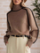 Donna Elegant Mock-Neck Sweater in Brown