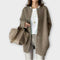 Women's Oversized Snap-Front Cardigan in Light Brown