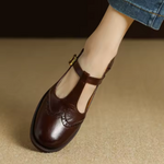 Women's Two-Tone Wingtip T-Strap Shoes, photo 12
