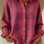 Ashley Checkered Cardigan in Pink