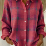 Camille Plaid Cardigan in Pink