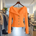 Women's Soft Knit Blouse in Orange
