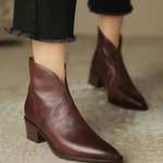Women's Low Heel Ankle Boots in Brown