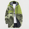 Women's Wave-Pattern Hooded Cardigan in Light Green