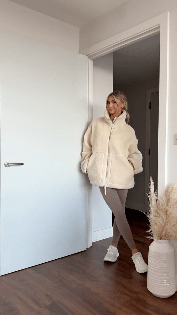 Oversized Teddy Jacket with Stand Collar, photo 14