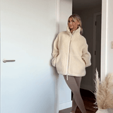 Oversized Teddy Jacket with Stand Collar, photo 14