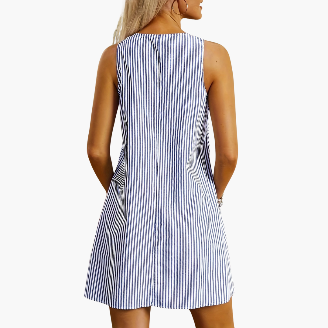 Women's Sleeveless Striped Pocket Dress, photo 6