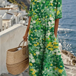 Midi dress with flowers, wide and light, photo 4