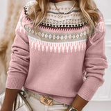Women's Fair Isle Sweater in Pink