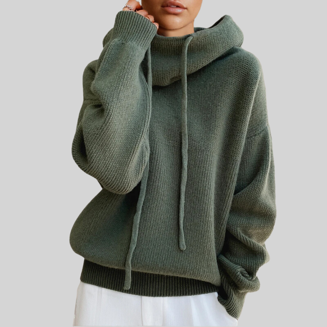 Magdalena Oversized Turtleneck Sweater in Green