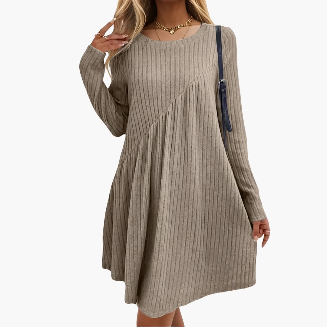 Julia Elegant Dress in Beige