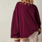 Women's Oversized Striped Sweater in Black & Red