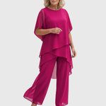 Women's Suit with draped palazzo pants in Soft Pink