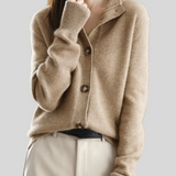 Women's Retro Cashmere Cardigan in Brown