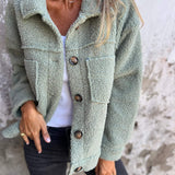 Women's Cozy Textured Coat in Green