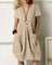 Women's Easy Casual Flow Midi Dress in Beige