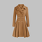 Elegant Double-Breasted Long-Sleeve Coat in Camel