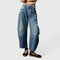 Women's Comfortable Wide-Leg Pants in Dark Blue