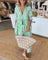 Women's Chic Floral V-Neck Maxi Dress in Green