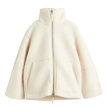 Women's Soft Zip-Front Teddy Jacket in Cream