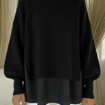 Women's Layered-Look Sweater in Black