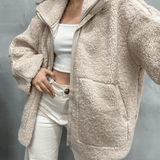 Oversized Teddy Jacket with Stand Collar, photo 16