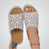 Rene Comfort Sandals in White Garden