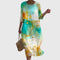 Women's Stylish Floral Maxi Dress in Green