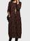 Women's Casual Round-Neck Dress in Wine Red