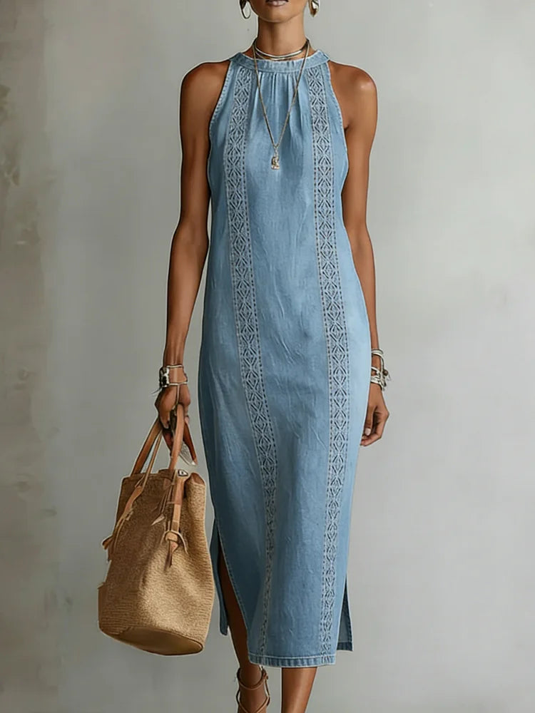 Women's Vintage Lace Denim Dress, photo 6