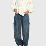 Women's Diamond Pants in Dark Blue