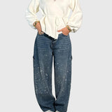 Women's Diamond Pants in Dark Blue