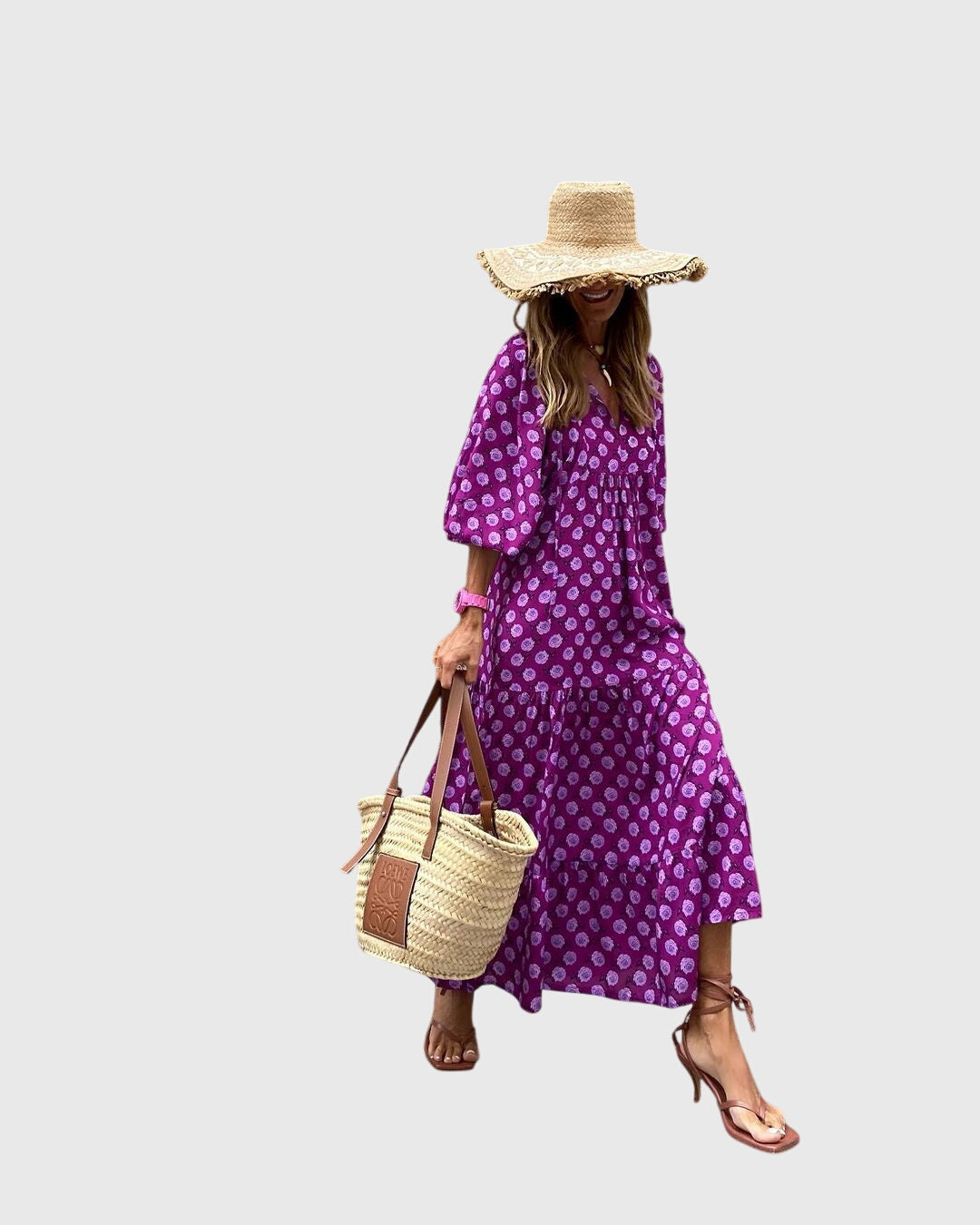 Women's Boho Maxi Dress in Purple